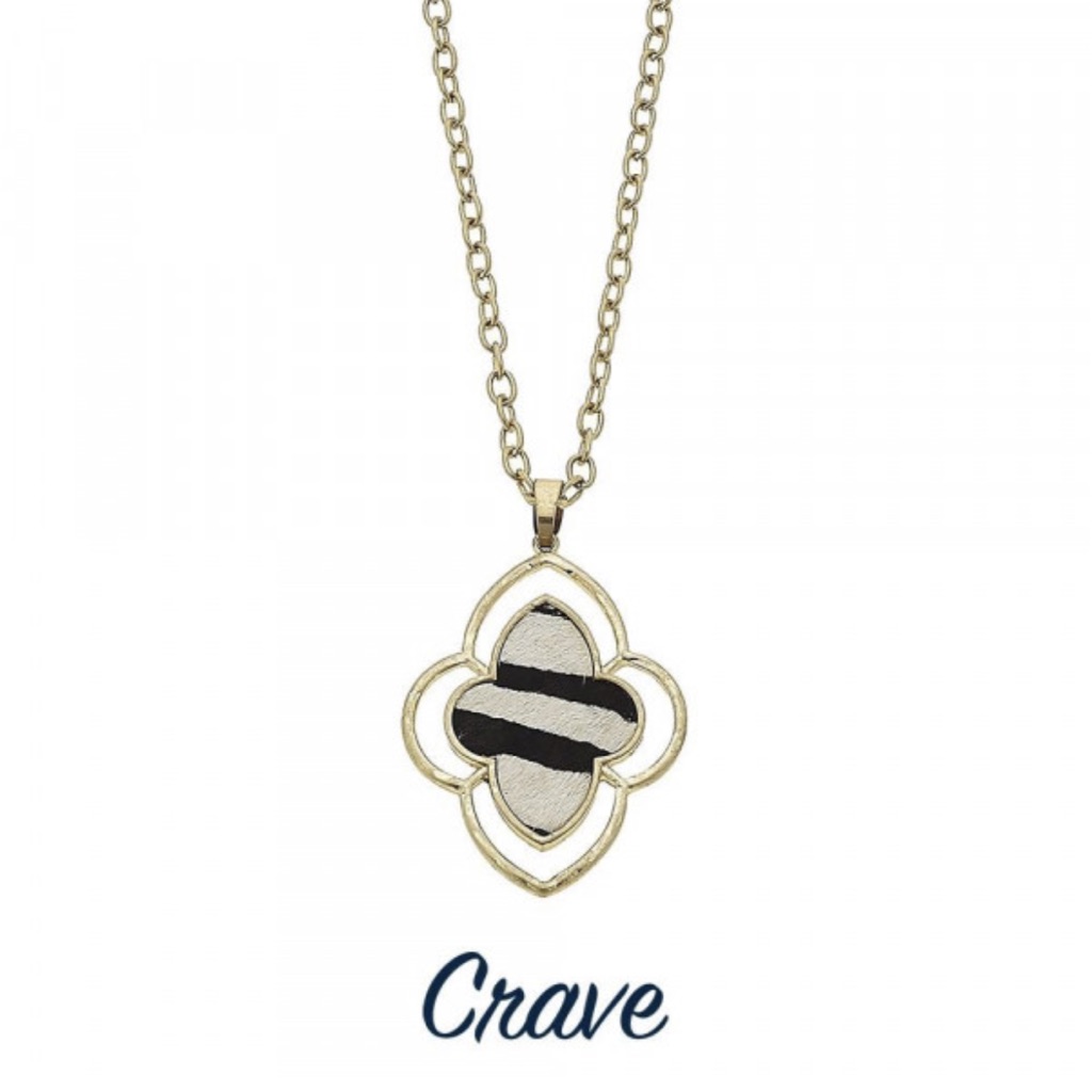 Zebra Stripe Sweater Necklace